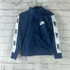 Nike Youth Tricot Midnight Navy Blue Full Zip Logo Track Jacket Sweatshirt | 2T